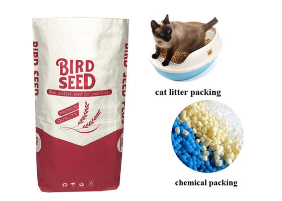 湿気防止犬の供給の正方形の鳥のための最下の紙袋のキャット リターの飼料の種