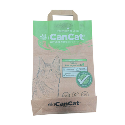 猫のための5kg 10kgクラフトの紙袋少し動物性食品によってカスタマイズされるサイズ