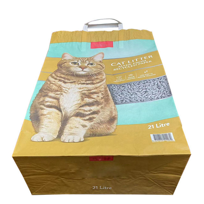 7色はキャット リター袋を扱うクラフト紙の包装を袋に入れる開いた口を壁紙を張る