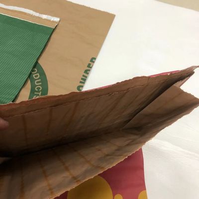 オーダーメイド ロゴ 熱密封紙袋 白 茶色 多壁紙袋