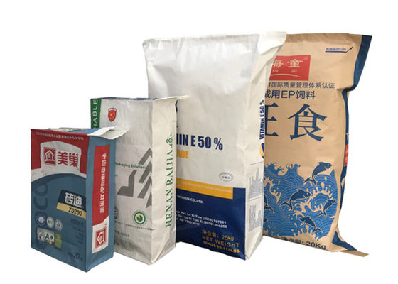 25kg 20kg Multiwallクラフトの紙袋のポテト小麦粉の砂糖の包装を食品等級