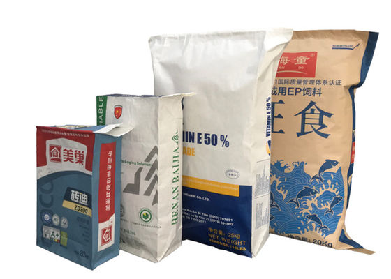 環境友好的なリサイクルされたMultiwallクラフト紙袋の食品等級の小麦粉の紙袋