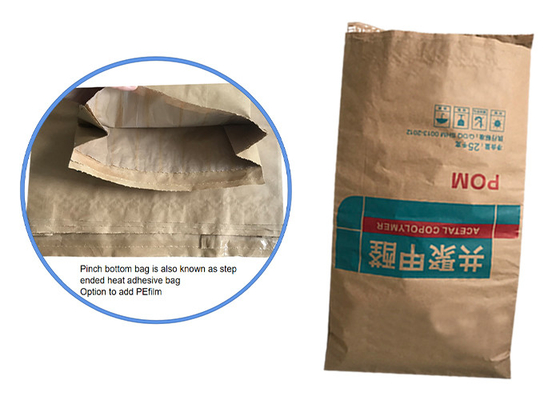 20kg 25kgはピンチ底が付いている澱粉のMultiwallの紙袋を粉にする