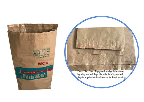 25kg 20kg Multiwallクラフトの紙袋を印刷するFlexoは包装の紙袋を砂糖で甘くする