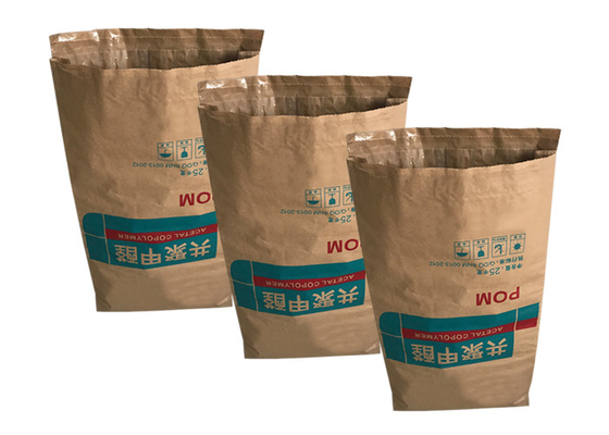 注文の印刷のピンチ最下のクラフト紙袋25のKgの小麦粉のパッキング袋