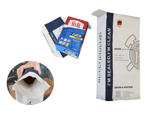 Flexo の印刷の化学薬品によって貼られる弁 Multiwall の紙袋の PE のフィルム 2 つの層